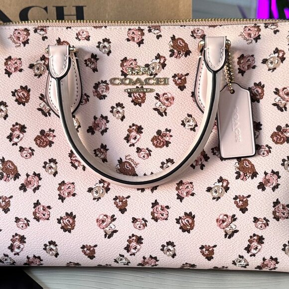 Coach Georgia Satchel Bag – Limited Edition Rose Floral Print Gold/Blush – NWT - Picture 3 of 16